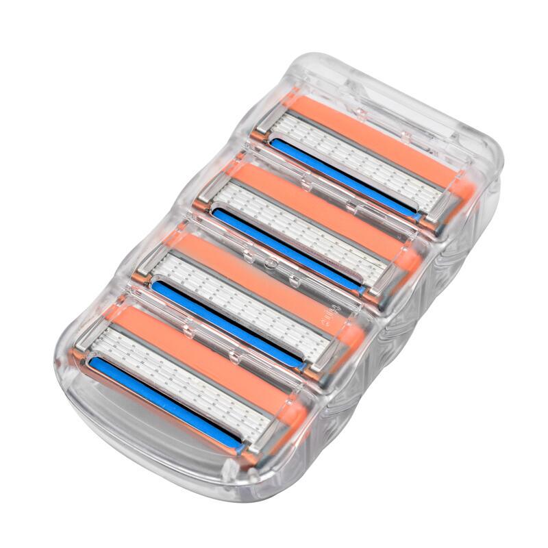 Erkekler için yeni 4 Adet Jilet Bıçakları Keskin Giyotin Düz Jilet Manuel Beş Katmanlı Tıraş Makinesi