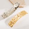 Korean Style Metal Alloy Geometric Square Oval Spring Clip Edge Design Concave and Convex Hair Accessories