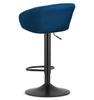 EAST stool - navy blue velvet / black base x 2