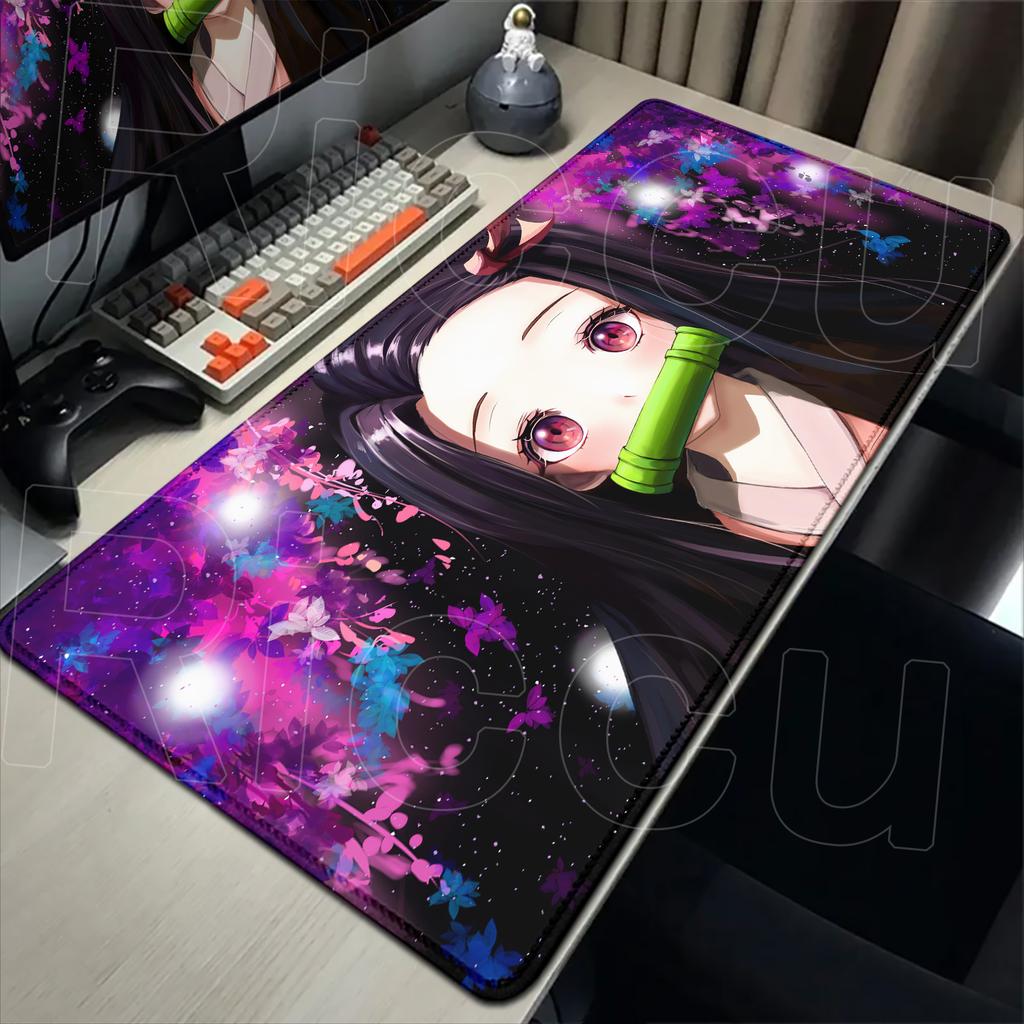 New Kawaii Girl Nezuko Kamado Mouse Pad Laptop Anime HD Print Gaming Keyboard Carpet Demon Slayer Mousepad PC Cute Game Desk Mat