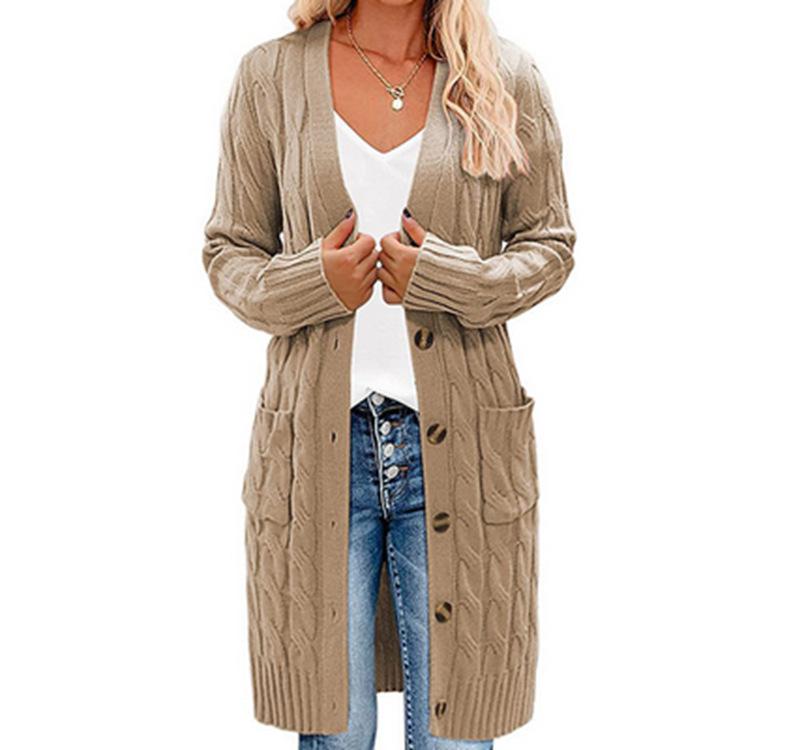 

INDFS Женская мода Повседневный Осень Зима Однотонный Принт Длинные Рукава Свитера XL хаки