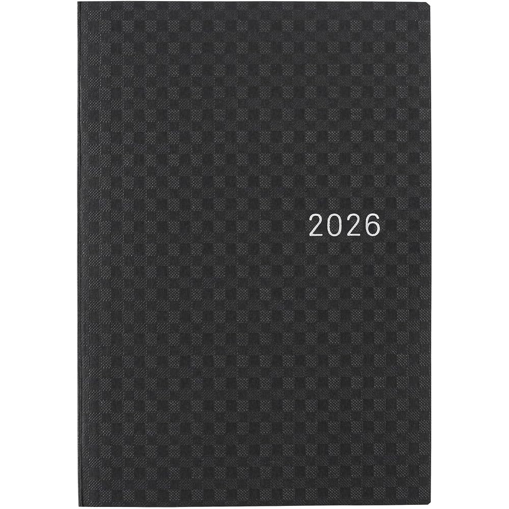 Hobonichi Notebook 2026 HON Paper Series/Black Gingham [A6/1 day, 1 page/January, Monday start]