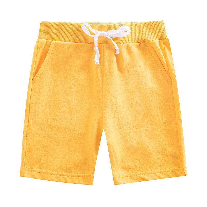 Unisex Toddler & Child Summer Casual Shorts, Solid Color, Mid-Length, Customizable Print Patterns, Trendy Five-Point Design.
