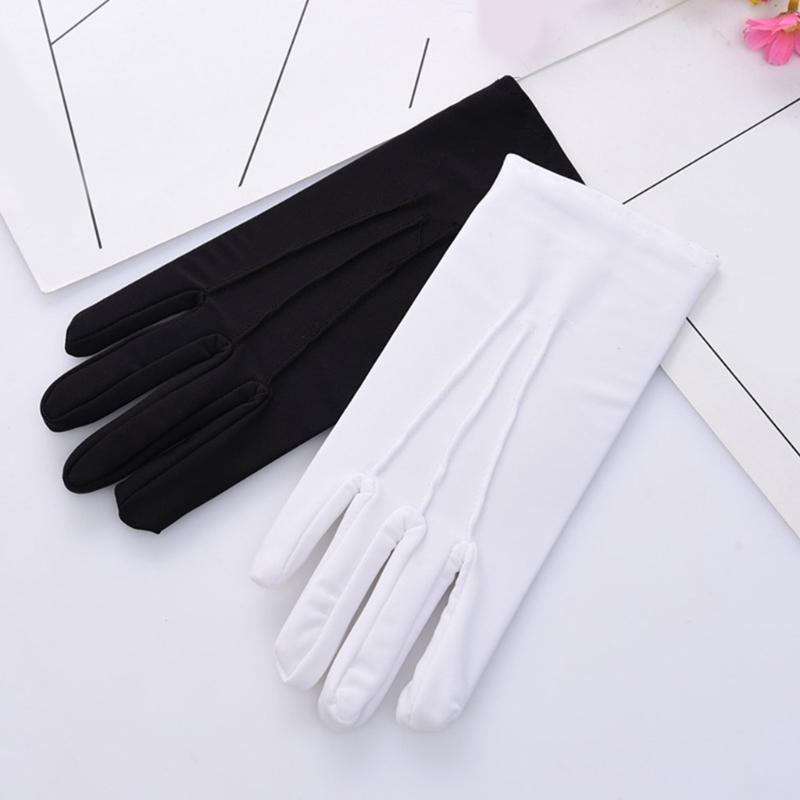 Stage White Gloves for Stage Perform Dancing Adult Size White Gloves Formal Gloves for Party Cosplay Policeman Pageant