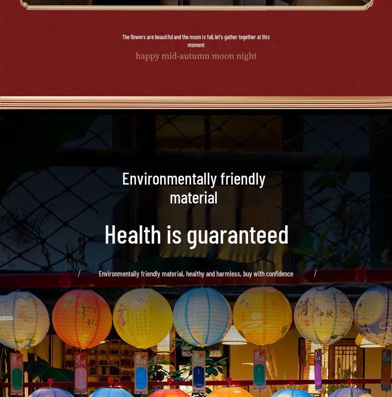 Mid-Autumn Festival Chinese Luminous Flower & Palace Lanterns with Riddle Hanging Ornaments