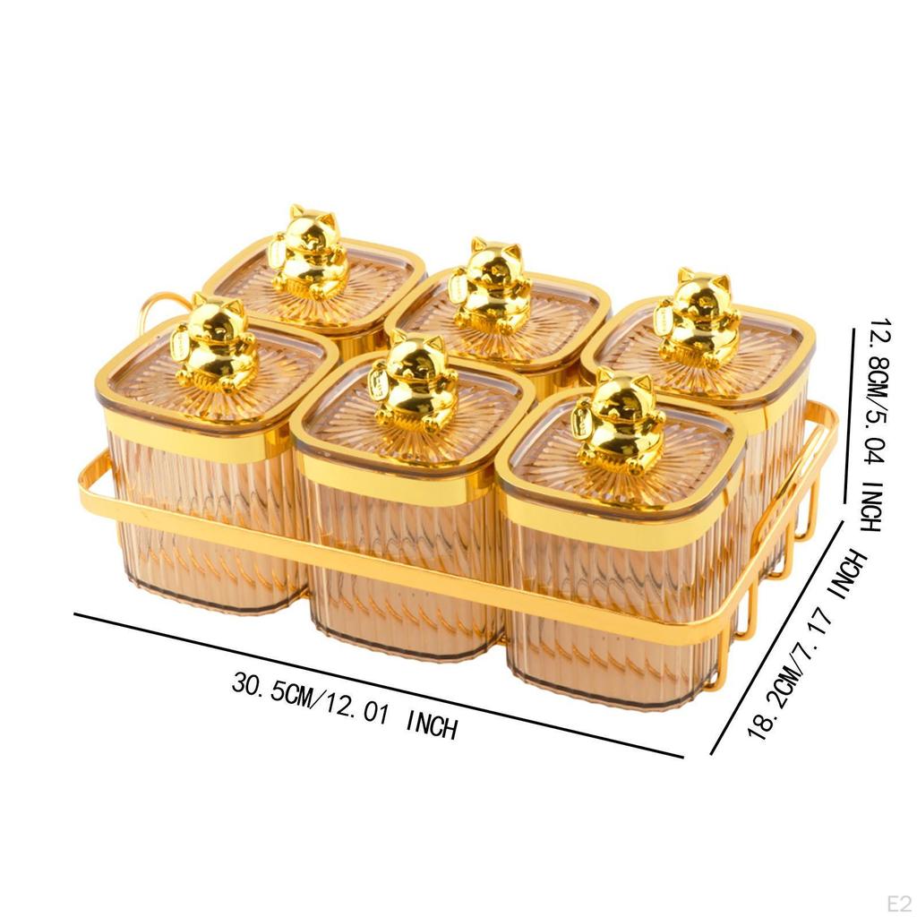 6 Grid Food Storage Box for Wedding Decor with Nut Jars Dried Fruit