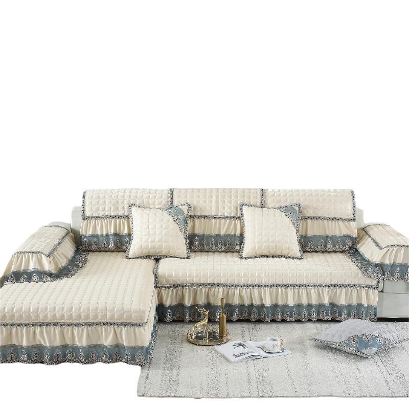 Cotton Swallowtail Style Sofa Cover European Thickened Lace Sofa Bed Cover Sofa Lattice Pillow Non-slip Sofa Towel Combination Living Room Home Decor