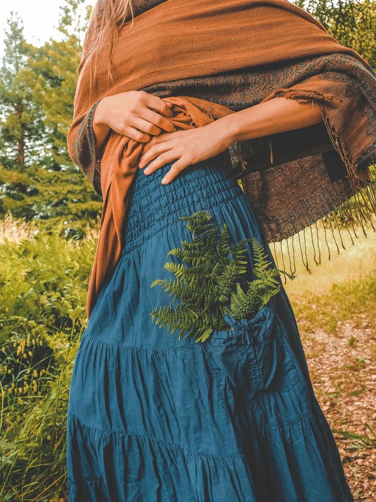 Neuer lässiger böhmischer Maxirock für Damen mit Taschen, zweifach tragbares Wickelkleid