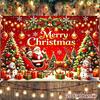 Christmas Polyester Backdrop 150*100cm Santa EIK Print Party Banner for Home & Outdoor Holiday Decor, Christmas Decorati