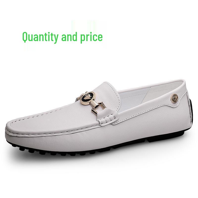 Men s Large Size Leather Moccasins: Breathable Slip-On Loafers for Spring/Autumn 40