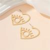A Pair of Trendy Hollow Design Love Eye Elements Retro Luxury Simple Fashion Temperament Stud Earrings
