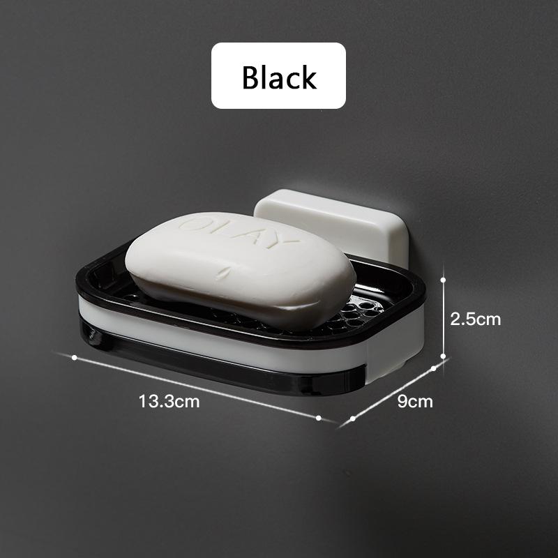 

1 шт., держатель для сливного мыла для ванной комнаты, настенный держатель для губки, самостоятельная туалетная посуда Single layer чёрный