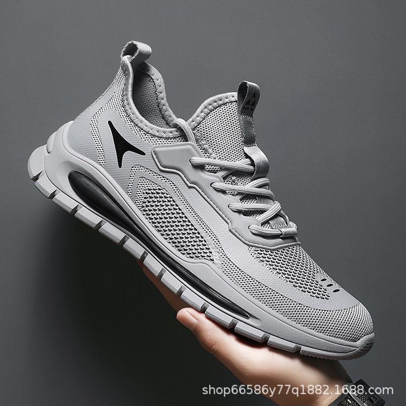 

Men s shoes spring and autumn sports shoes fly-woven breathable shoes ultra-light versatile casual work shoes 45 сірий колір