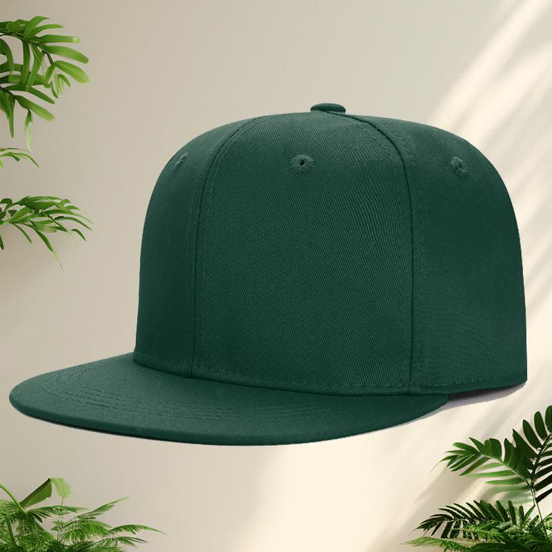 

Cotton flat-brimmed hat embroidery hip-hop DIY sunscreen hat custom hip-hop hat men and women fashion trend Adult adjustable темно-зеленого
