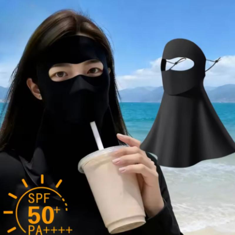 Summer neck and sun protection mask, breathable ice silk mask driving mask UV resistant riding mask men's and women's mask
