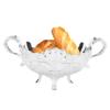 Floral European Style Serving Bowl Silver Quadrate Fruit Bowl Metal Fruit Bowl  For Office Desk