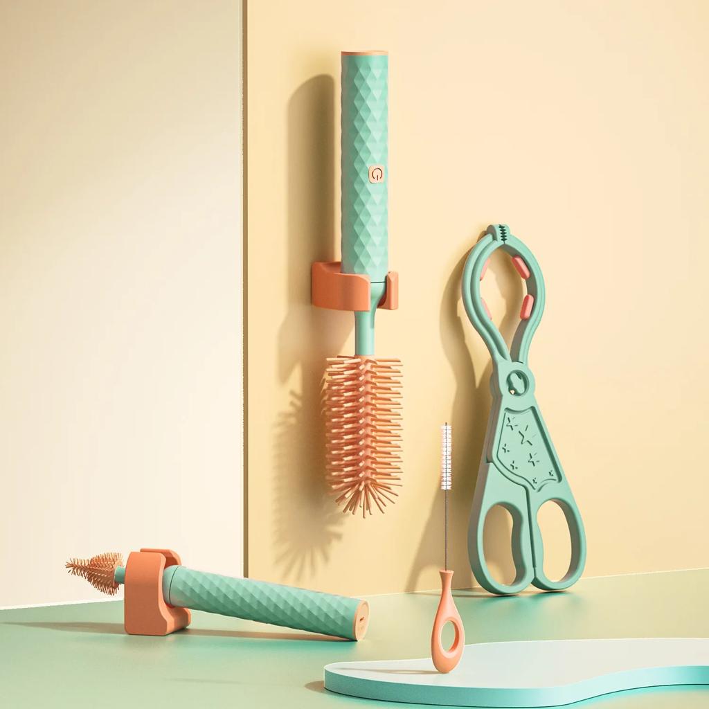 Elektrische Flaschenbürste aus Silikon, um 360 Grad drehbar, Schnullerbecher-Reinigungsbürste für Babys mit 1200 mAh Lithiumbatterie