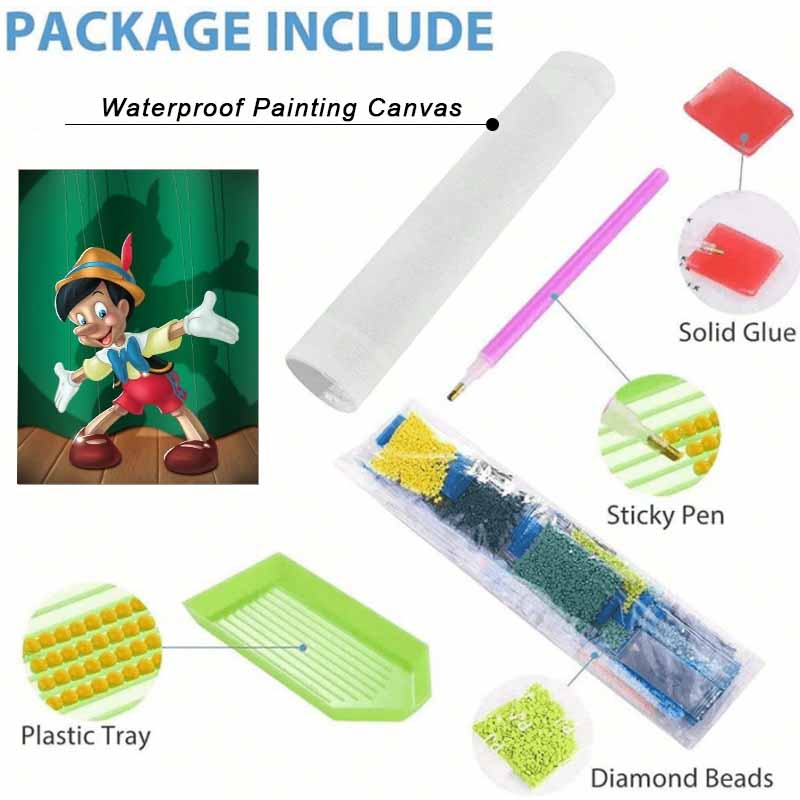 Disney Diamond Painting 5D Handmade DIY Pinocchio Diamond Stickers Home Room Decorations Gifts