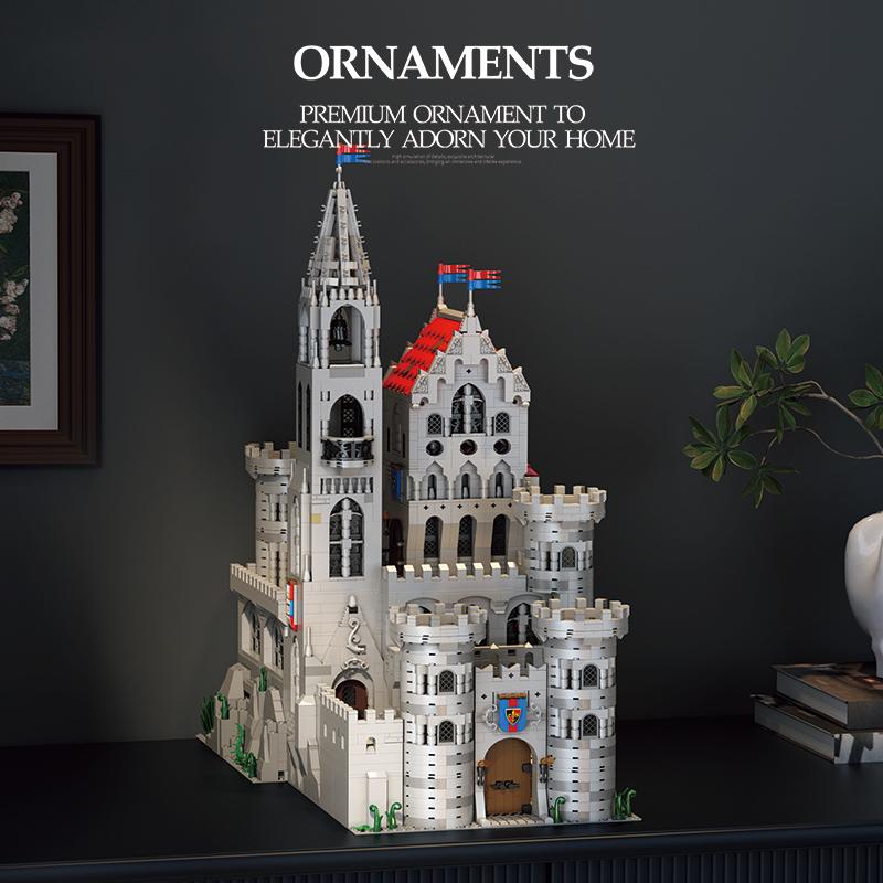Non-Toxic 3999Pcs Grand Medieval European Castle Building Blocks Knight Castle Model Desktop Ornaments Kids Gift Educational Building Toys