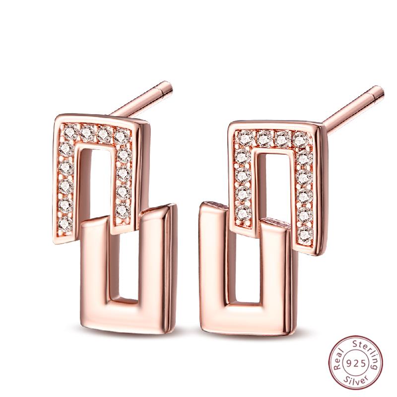 925 Ayar Burgu Halka Küpeler Minimalist Altın Yuvarlak Moda Zirkon Tokalı Düğün Takısı Kadınlar İçin Hediye