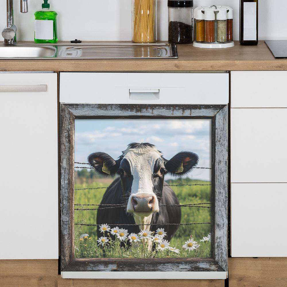 Pastoral Bull Head Kitchen Dining Room Cabinet Home Background Beautification and Decoration Stickers