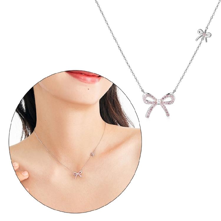 Girls Collar Diamante Bowknot Necklace Jewelry Choker Chain Glinting Crystal