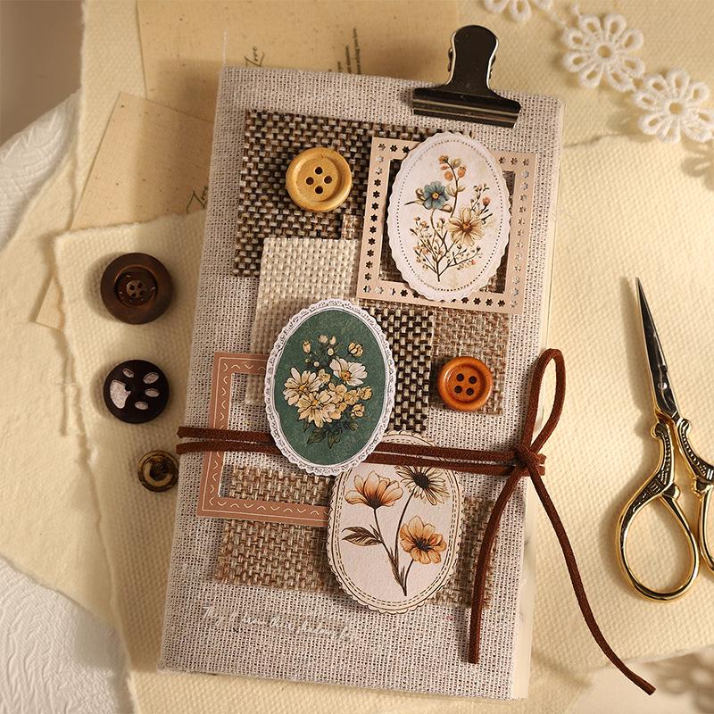 Secret Garden Retro Floral Sticker Pack: Journal & Collage Decoration Gift Set