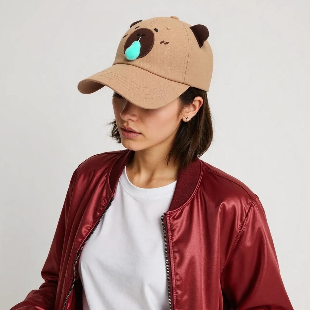Embroidery Capybara Baseball Cap Breathable Long Brims Hat for Sun Protections Unisex Golf Cap for Adult Unisex