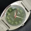 HMT HAND-WINDING VINTAGE INDIAN MENS ROMAN FIGURE GREEN DIAL WATCH A702878-1 R211-a702878