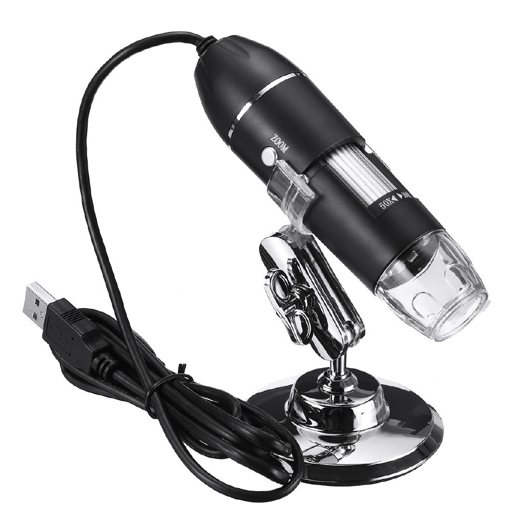 DC 5V ABS 1600X2MP 1080P 8 LED Digital Adjustable Microscope Type-C / M Icro USB Electronic Magnifier Stereo USB Endoscope For PC Phone