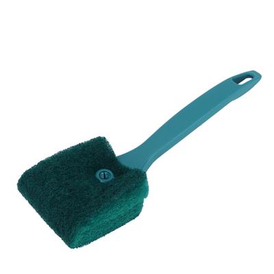 Akvaryum Çift Taraflı Temizleme Fırçası Kaymaz Saplı Alg Temizleme Fırçası Sünger(Yeşil 23cm