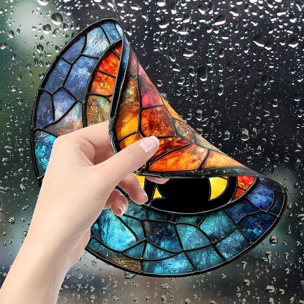 Fun-JD056 Creative Circular Black Cat Balcony Glass Window Home Decoration Electrostatic Uv Window Sticker