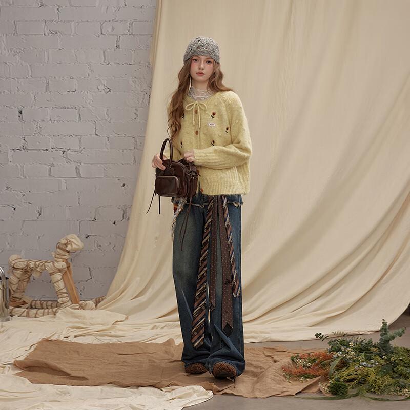 UNIFREE Women's Floral Knitted Sweater