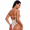 New Women's Fashion V-Neck Sleeveless Stretchy Halter One Piece Lace See Through Lingerie Plus Size Body Suits Tops