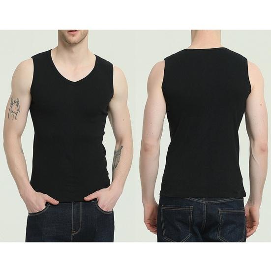 Men Summer Fitness Vest Solid Color Seamless V Neck Sleeveless Stretchy Soft Breathable Quick-drying Pullover Casual Men Gym Sport Tank Top