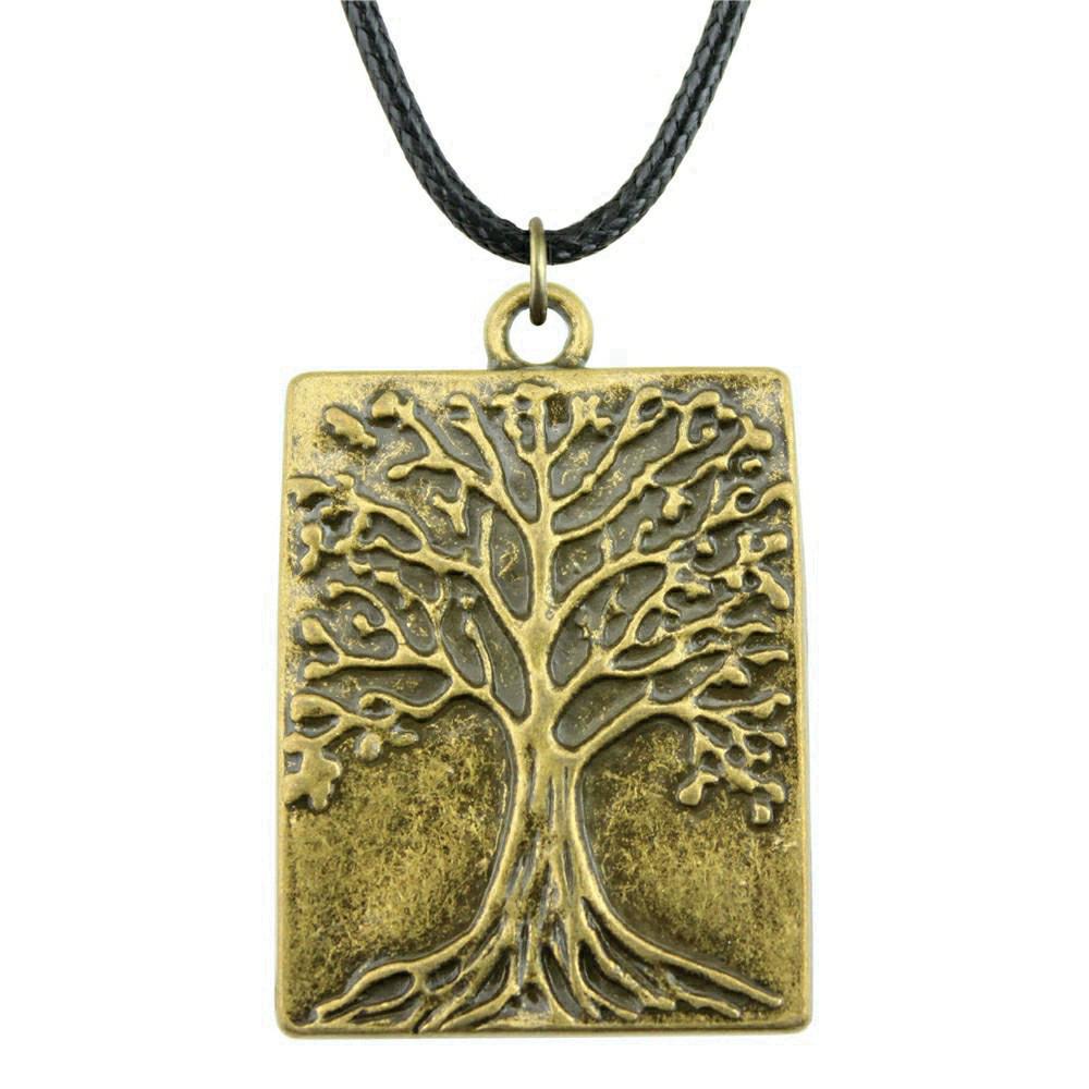 Antieke Levensboom Hanger Ketting Natuur Boho Statement Sieraden 45cm Leren Ketting