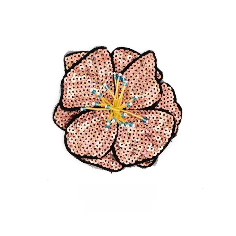 Colorful Sequins Flower Applique Handmade Beads Repair Hole Applique Clothing Decoration света кофе