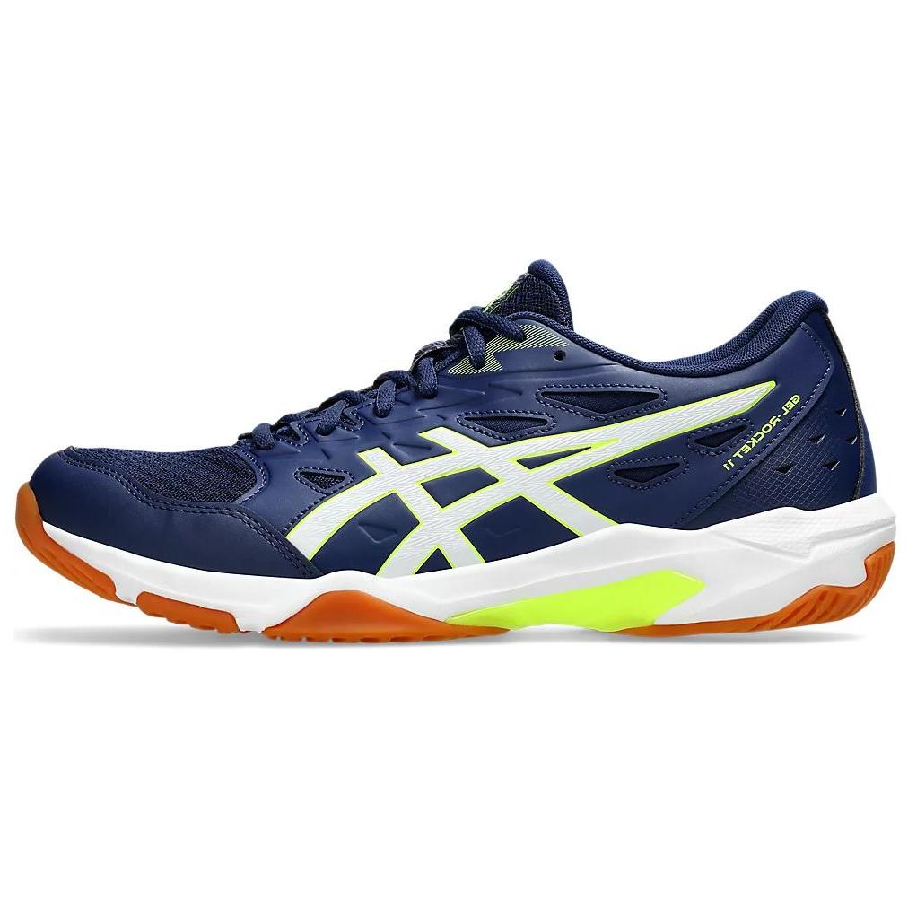 New Asics Gel Rocket 11 Low Top Training Shoes Unisex Blue Yellow 1073A065-403
