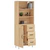 VidaXL Highboard Sonoma Oak 69.5x34x180 Cm Engineered Wood 3190016