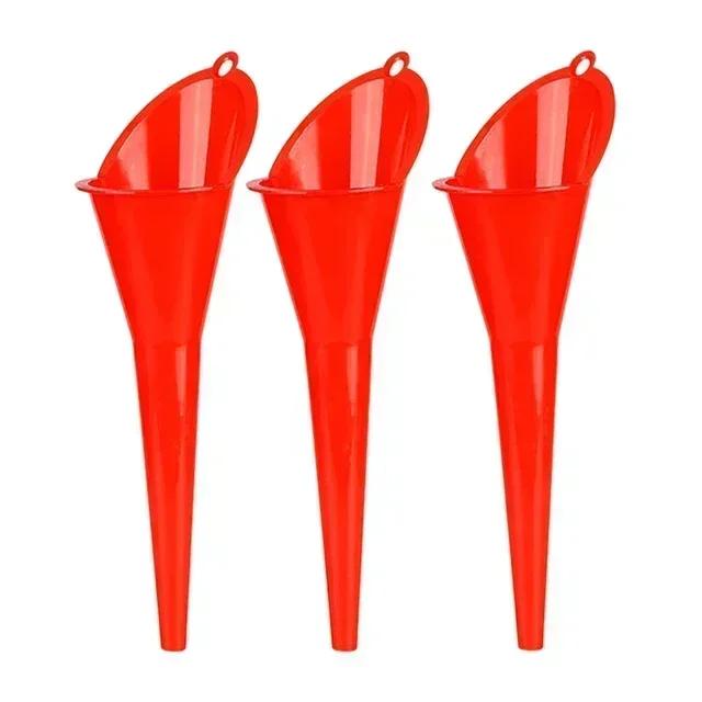 1-3PCS Car Long Stem Fuel Funnel Oil Fuel Filling Tools Anti-splash Plastic Oil Funnel Car Motorcycle Refueling Tools