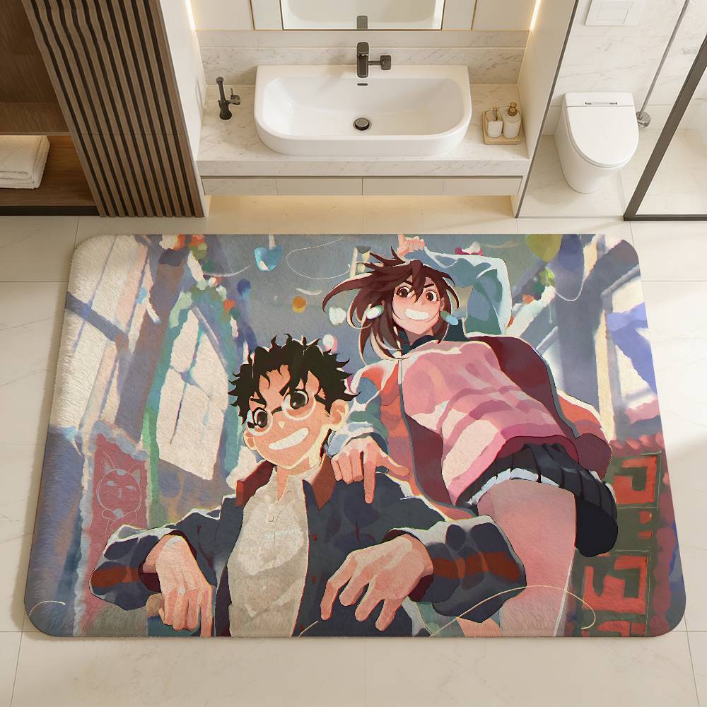 Anime D-DandadanS Bathroom Mat Kids Room Bedroom Decoration Balcony Anti-Slip Doormat Living Room Welcome Rug