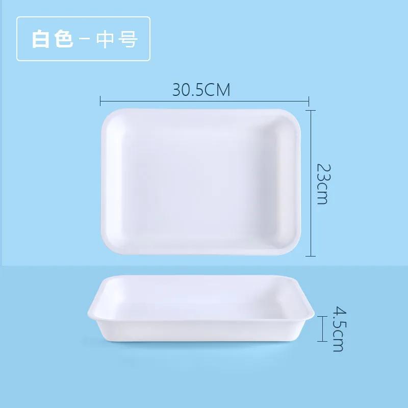 Plastic Rectangular Deepening Tray Deli Dish Bread Plate Breakfast Tray Multifunctional Cup Sundries Storage Kitchen Supplies