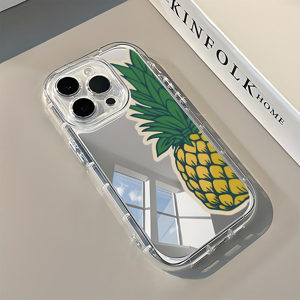 Fresh Summer Day Pineapple Pattern Phone Case For iPhone 11 12 13 14 15 16 17 Pro Max X XR XS 17 Air 7 8 Plus Back Mirror Cover