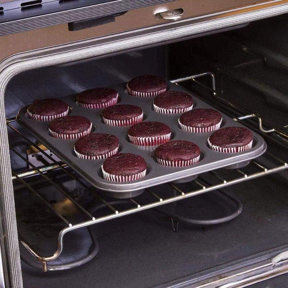 Non-Stick Muffin Pan Carbon Steel Cupcake Mold Kitchen Baking Tool Cheesecake Pan  Bakery