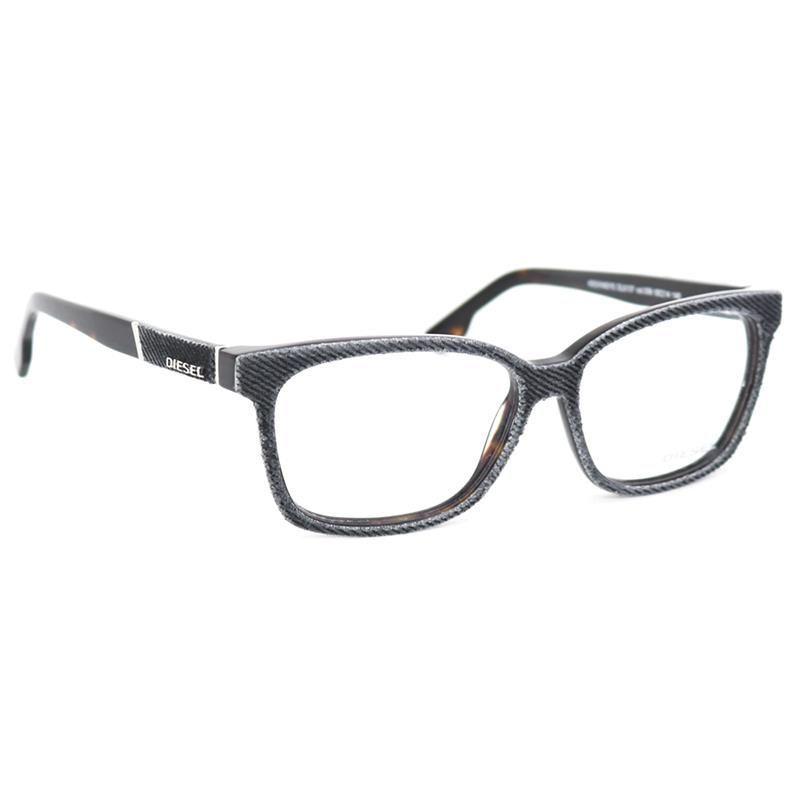 Used [DIESEL] Glasses Frame Wellington (DL5137 056 BKDB) Black x Dark Brown [New]