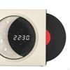 Vinyl Player Speaker, Portable Speaker Support TF Card AUX Vintage Night Light with Time Display