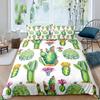 Bright Cactus Duvet Cover Set Full Queen For Girls Boys Green Plants Succulents Bedding Set Nature Art Soft Chic Comforter Cover