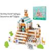Wooden Building Blocks Set Toddler Natural Wood Block Montessori Learning Toy Stacking Toys Building Blocks Gifts for Kids Age 3