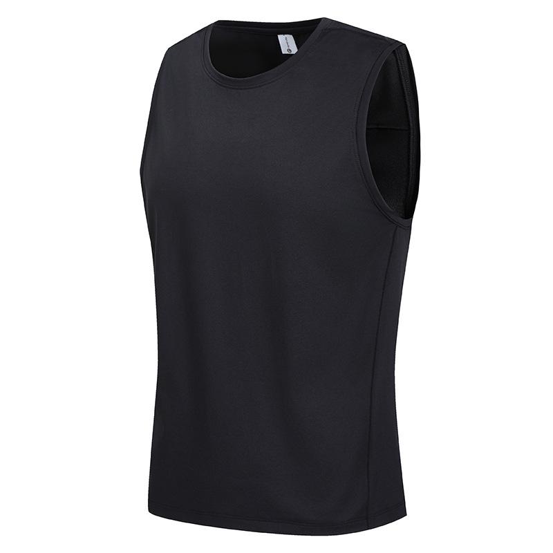 Men's Quick-Dry Elastic Training Vest - Ice Silk, Sleeveless, Loose Fit, Round Neck Top