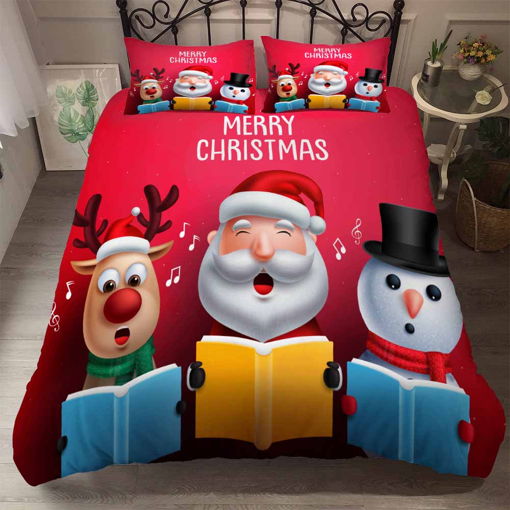 

Bedclothes Christmas Anime Duvet Cover Sets Comforter Bedding Sets Santa Cla Size Bedding Set Full Queen Bed Linens (135x200cm)
